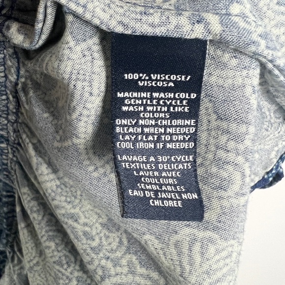 American Living Ralph Lauren Women's Blouson Dress XXL Blue Western Ruffle Hem - Picture 10 of 10